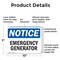 Signmission Emergency Generator, 10 in W x Rectangle, Plastic OS-2PACK-NS-P-710-L-11855 - alternate 6